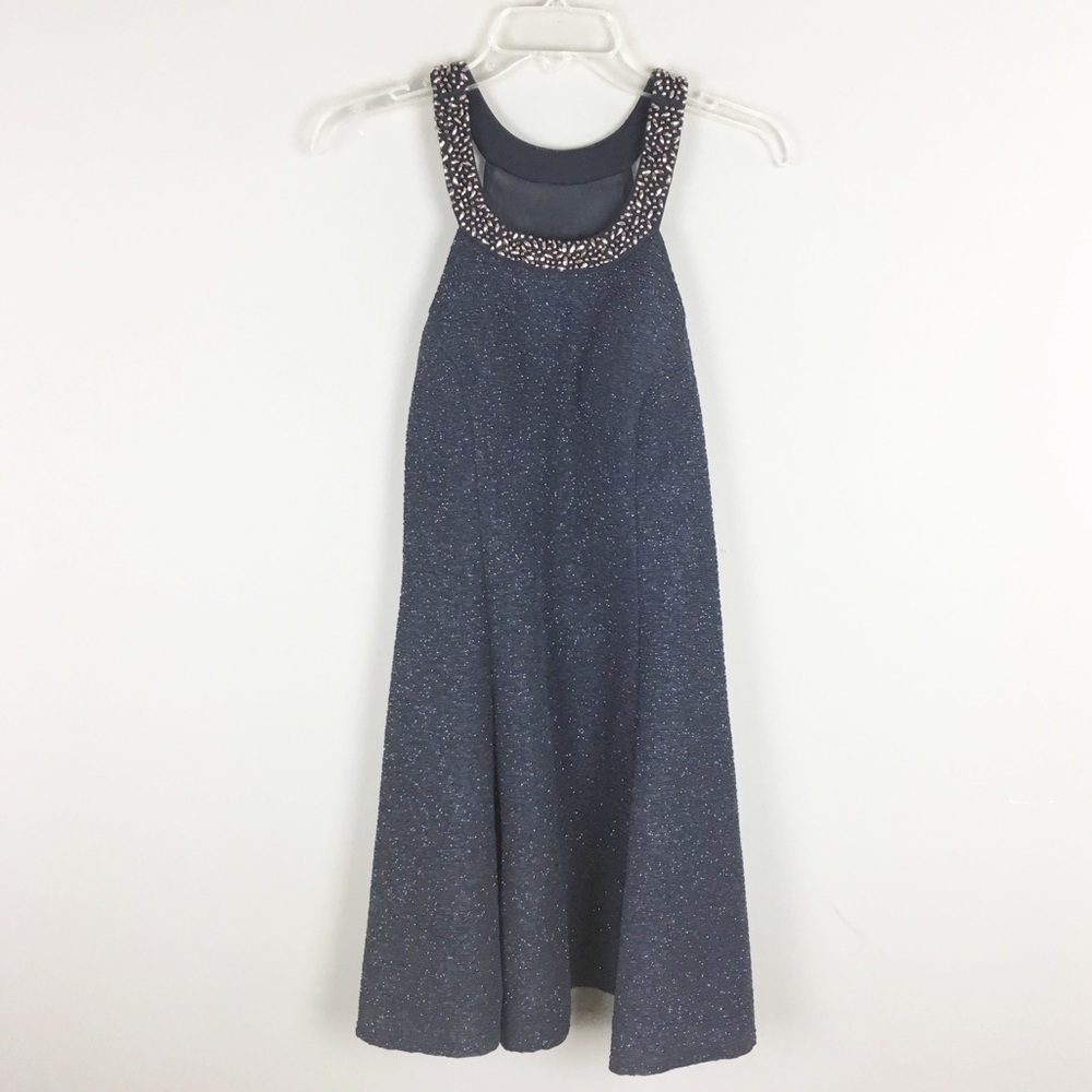 Betsy & Adam | Navy Sparkly Cocktail Dress - E81